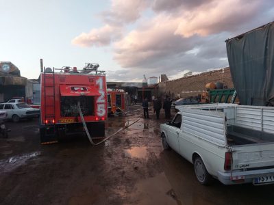 مهار و اطفاء آتش سوزی در تعمیرگاه هیدرولیک فرمان خودرو