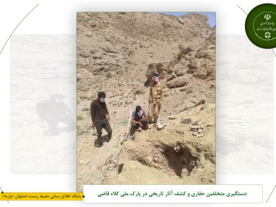 دستگیری متخلفین حفاری و کشف آثار تاریخی در پارک ملی کلاه قاضی
