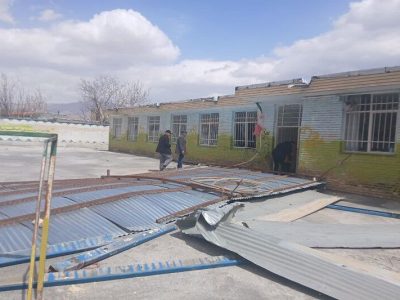 سقوط پوشش سقف شیروانی در روستای کرد علیا در کرون