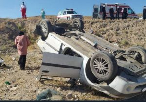 واژگونی پژو در محور تیران دو فوتی برجای گذاشت