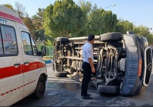 واژگونی آمبولانس اورژانس اصفهان حین انتقال بیمار