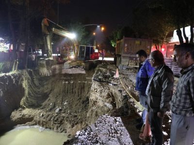 ادامه عملیات اصلاح و بازسازی کلکتور فاضلاب شمال اصفهان