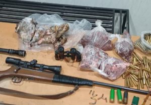 کشف اسلحه و لاشه حیوان وحشی از منزل متخلف شکار و صید در کاشان