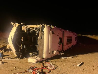 واژگونی اتوبوس مسافربری در نزدیکی نطنز اصفهان با ۱۰ کشته